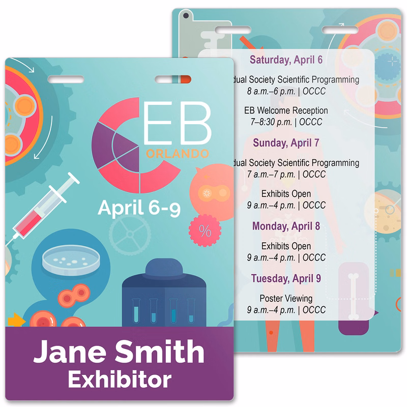 Full Color ID Badge - 4" x 6", Double Attachments