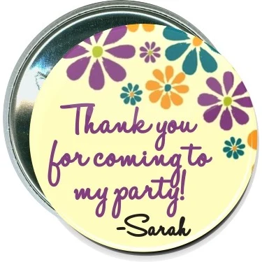 Thank you for coming to my party, Personalized Event Button 1
