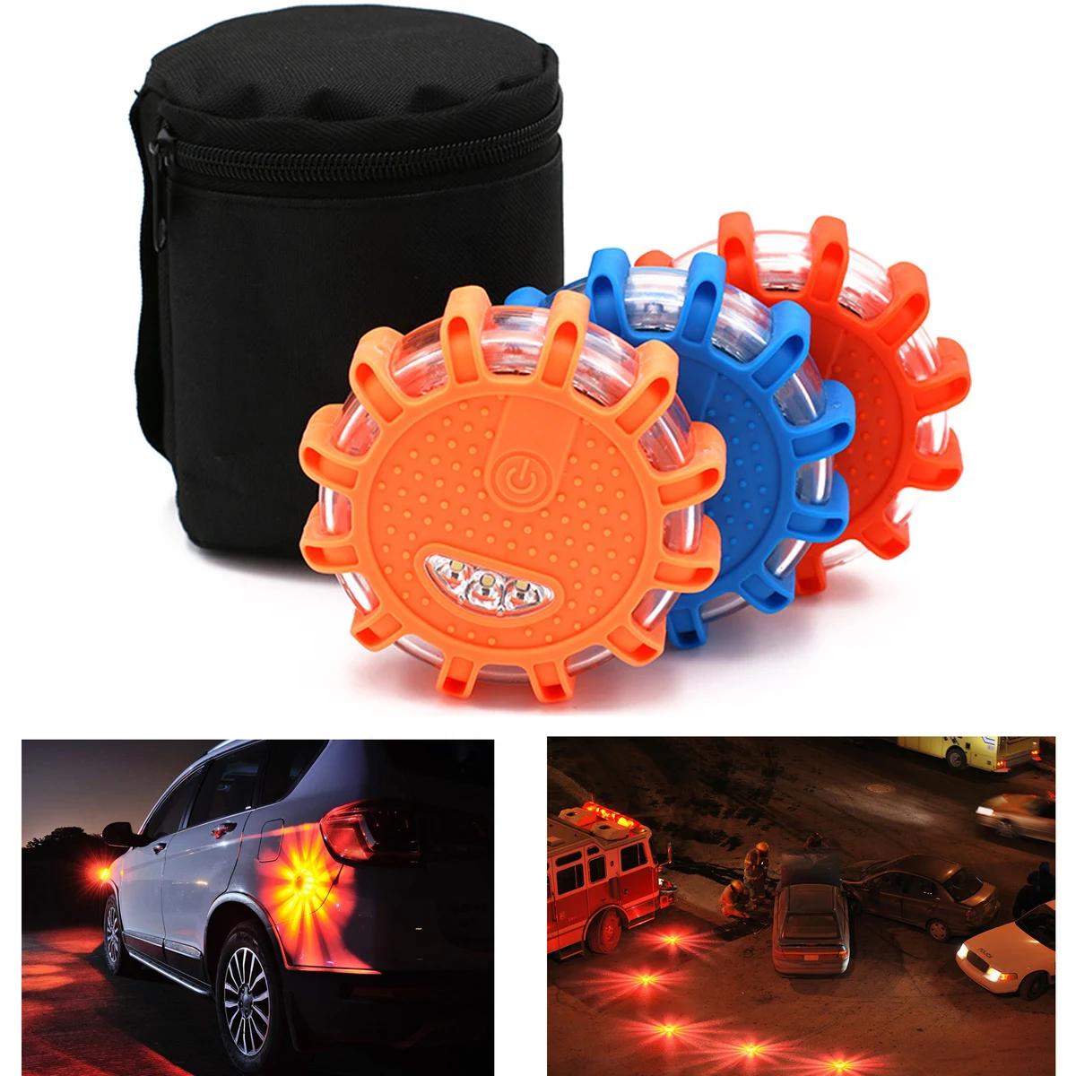LED Road Flares Emergency Disc Roadside Safety Light 1