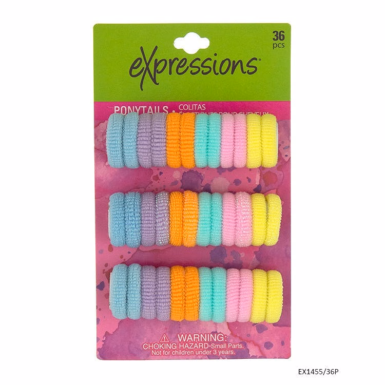 Ponytail Holders - Pastel 36 Pack