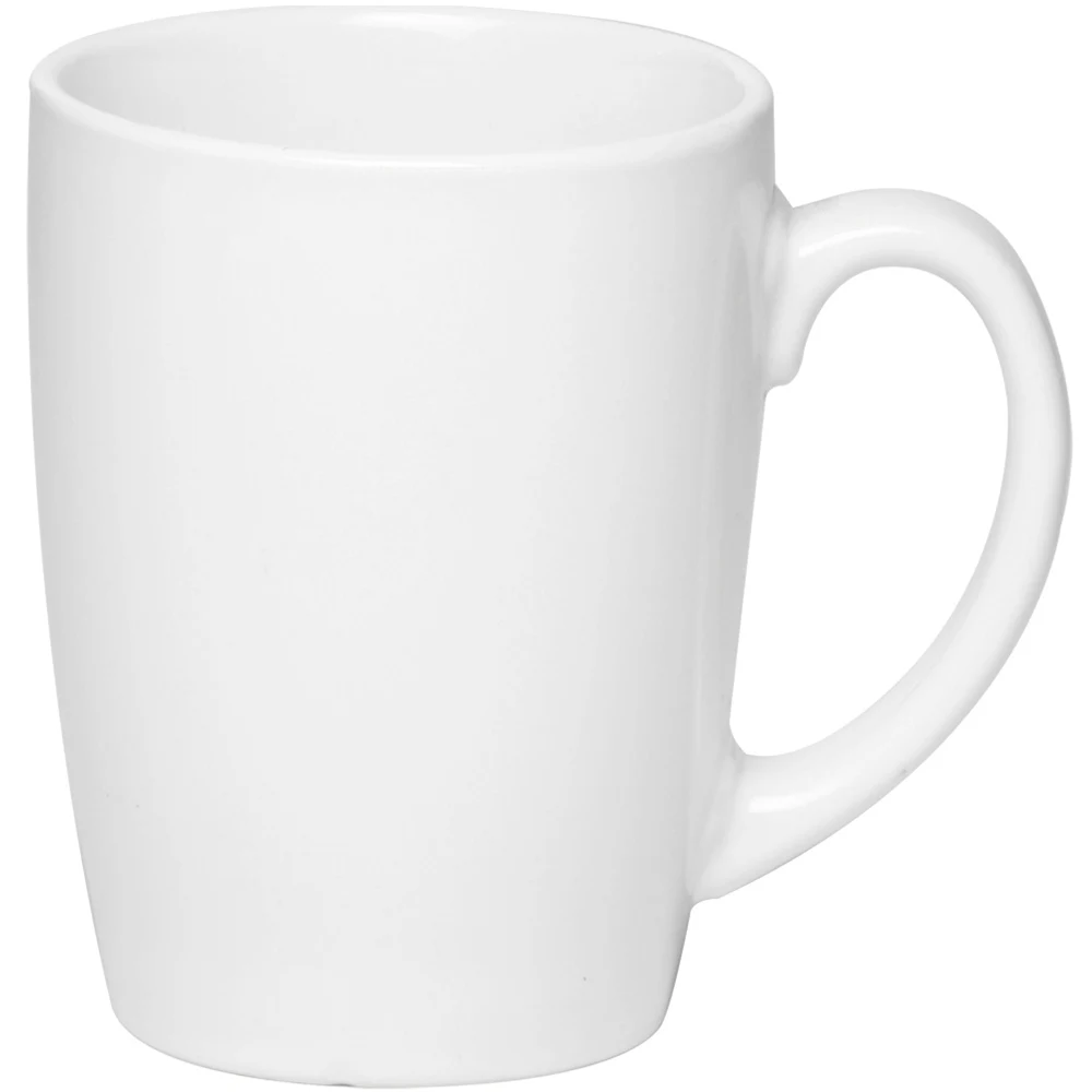 12 oz. Curved Java Coffee Mug - White 1