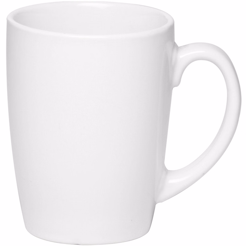 12 oz. Curved Java Coffee Mug - White