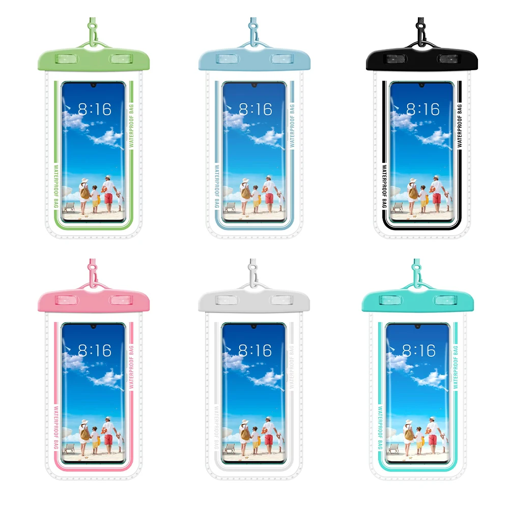 7.3" PVS+ABS Waterproof Mobile Phone Case Pouch With Lanyard 1
