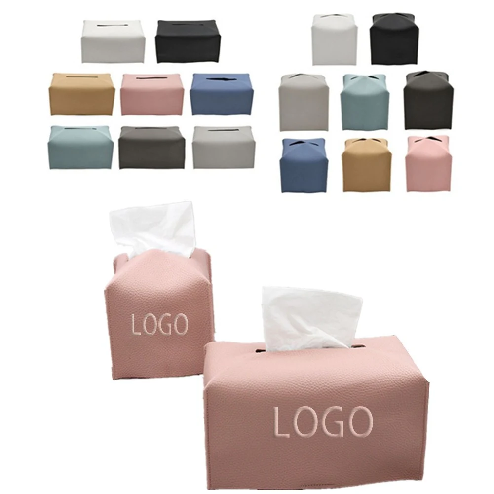 Rectangle Square Leather Cube Tissue Box 1