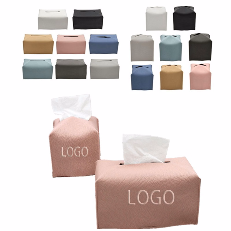 Rectangle Square Leather Cube Tissue Box