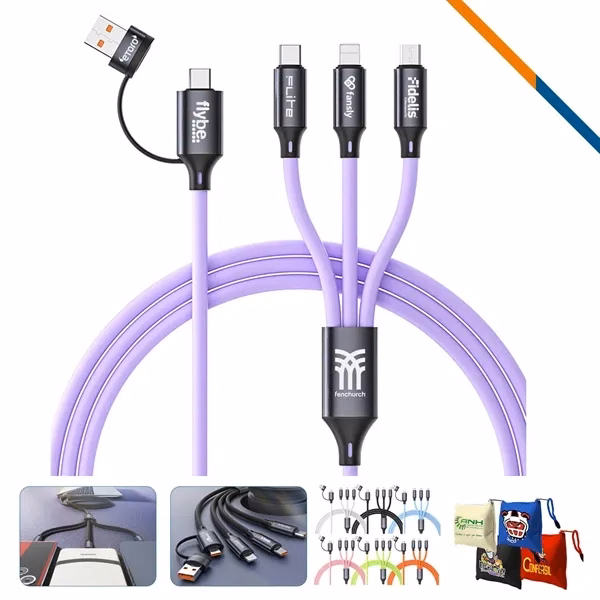 Custom Aluminum 5in1 Fast Charging Cable with 480Mbps Data Transfer — Home to Office