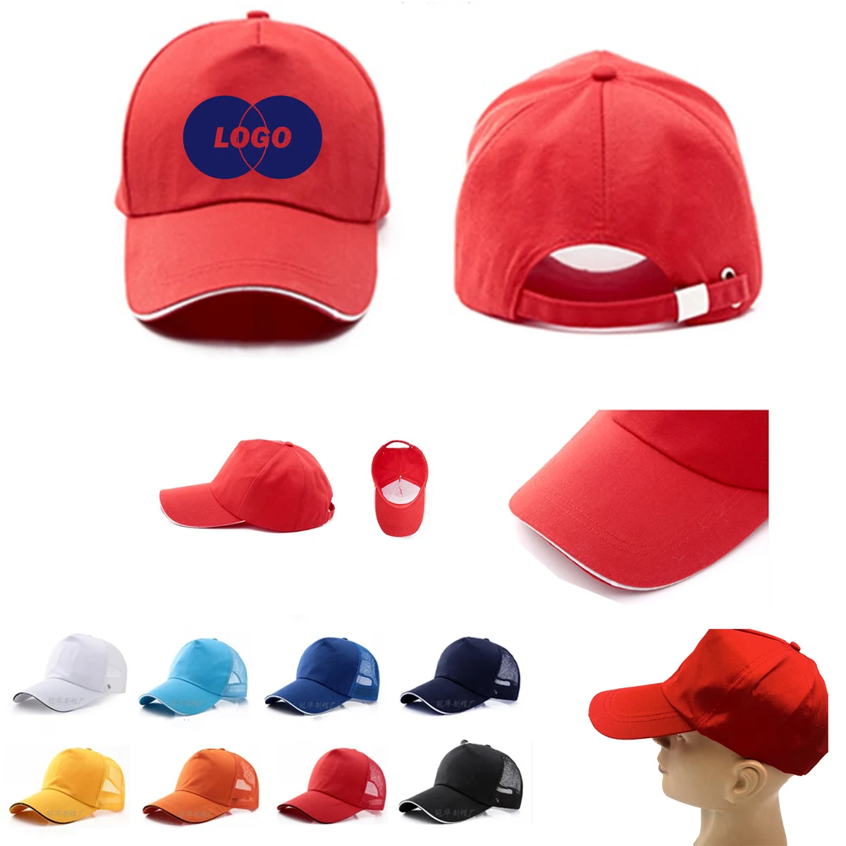 Adjustable 5-Panel Polyester Cap with Custom Logo 1