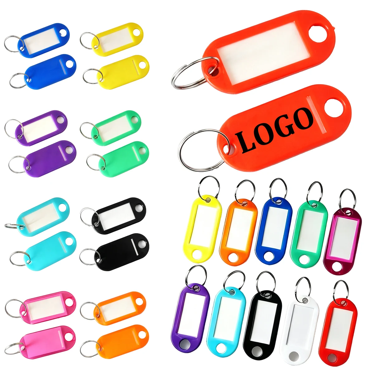 ID Identification Key Ring with Label Tag Plastic Chain Tags 1