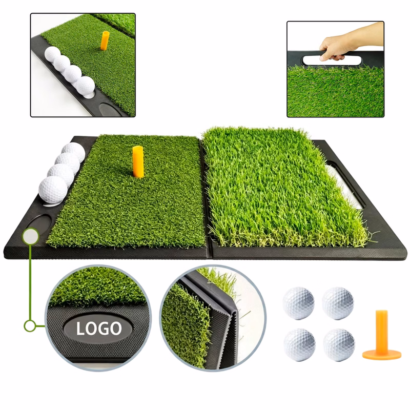 Foldable Golf Practice Mat Set With 4 Balls And Tee