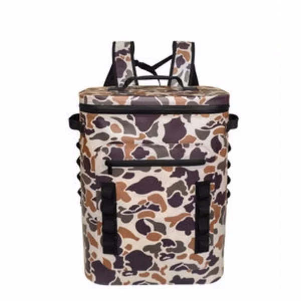 36 Can Large Camping TOMA Zippered Brown Camouflage Bag