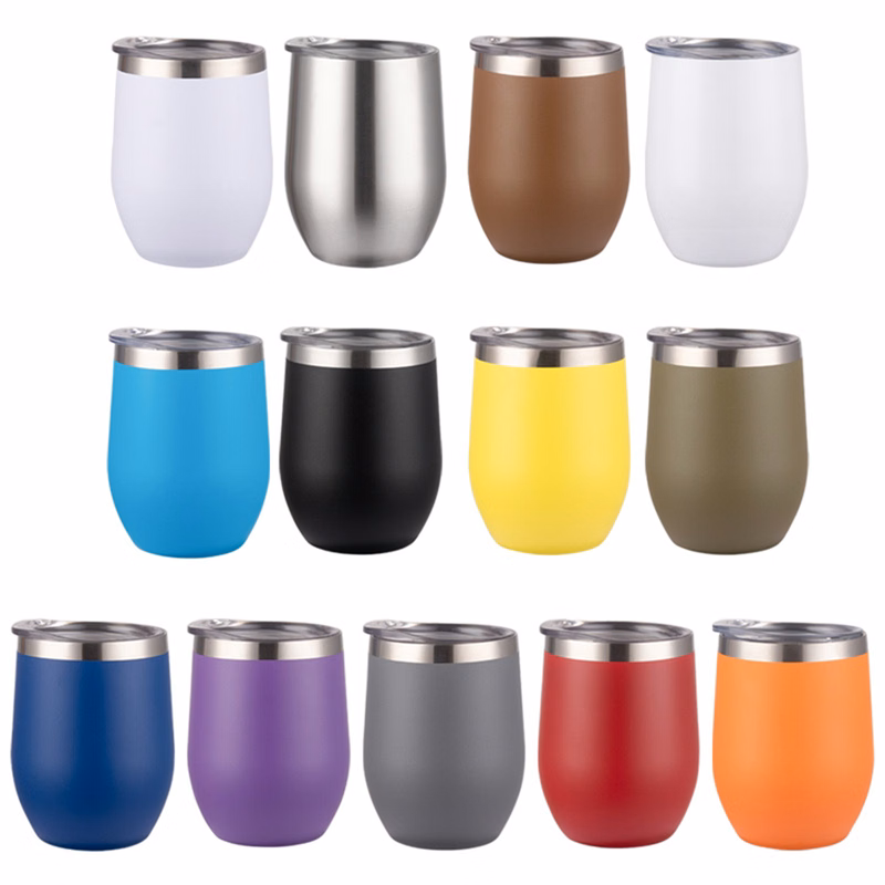Vacuum Stemless Wine Tumbler With Lid