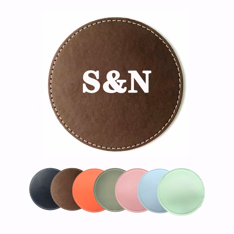 2.9 " Round Leather Coasters