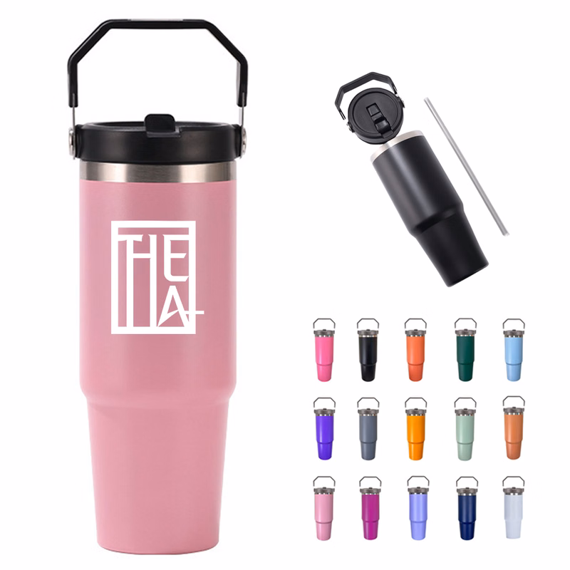 30oz Stainless Steel Tumbler with Handle