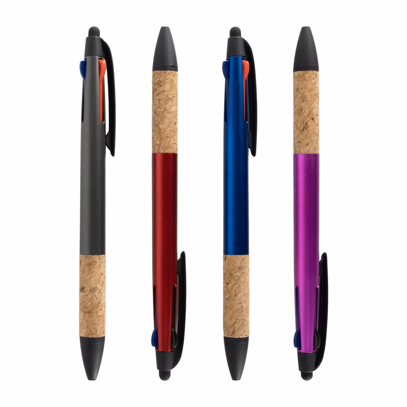 3 Color Pen w/ Cork Grip