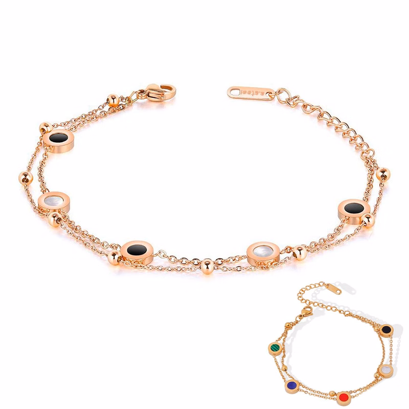 Stainless Steel Simple black and white shell bracelet