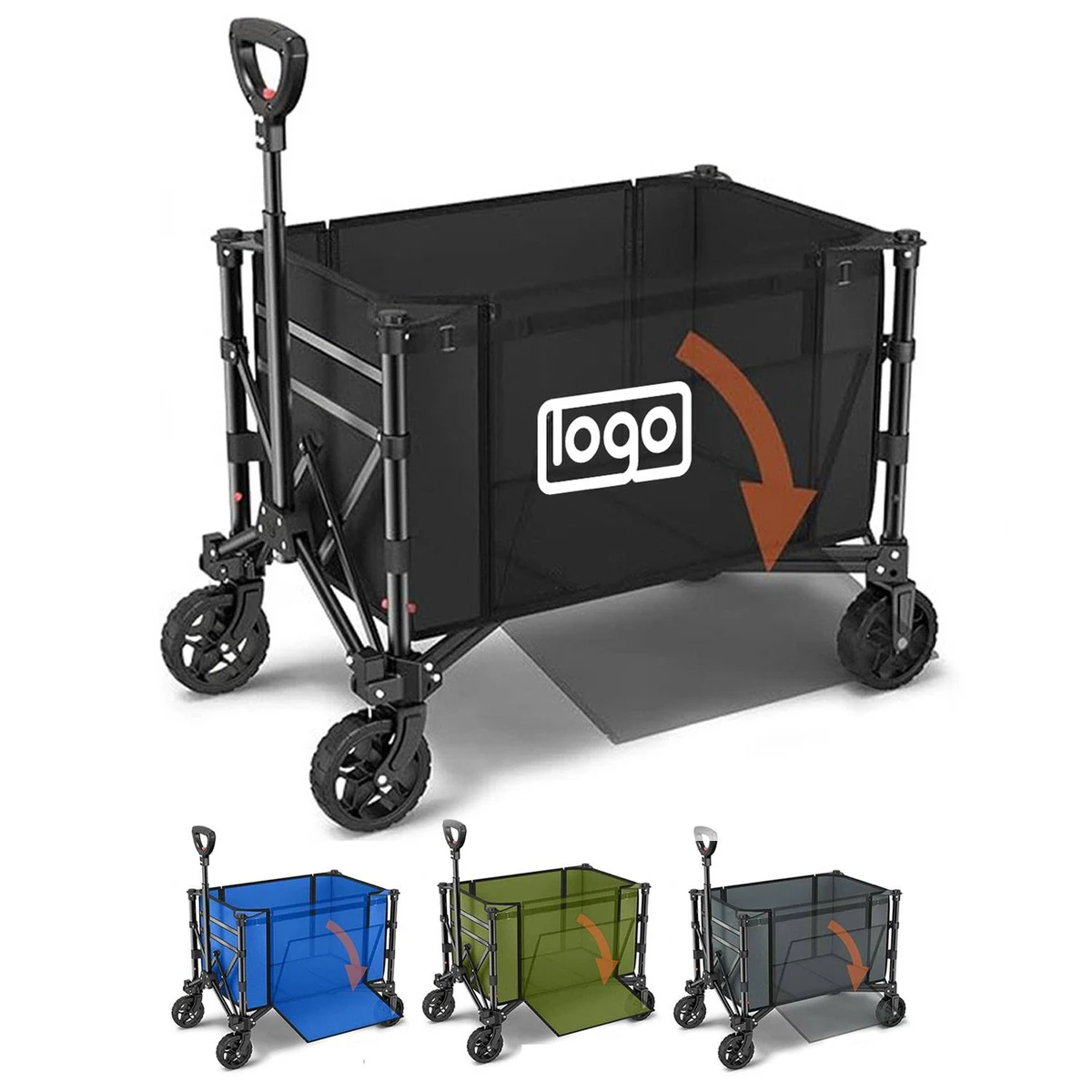 Heavy-Duty Foldable Camping Cart with Shopping Basket 1
