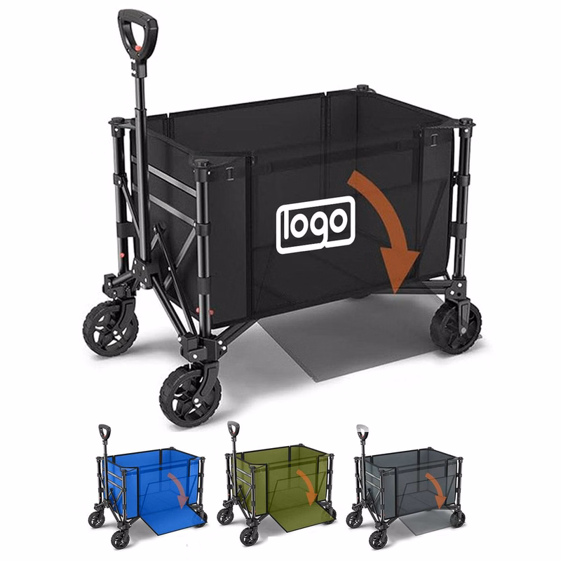 Heavy-Duty Foldable Camping Cart with Shopping Basket
