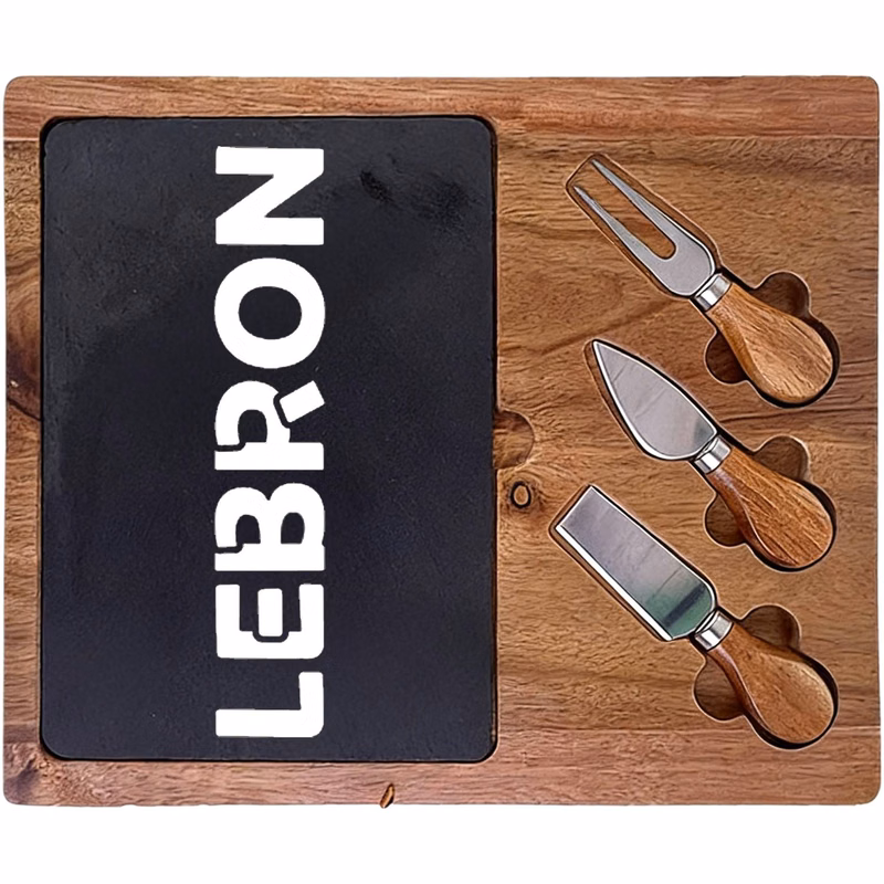 Acacia Wood Bread Board Set w/ Knife Spreader