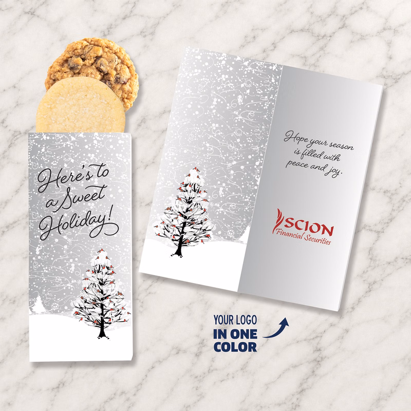 One Color Foil-Stamped Stock Cardinals Sweeter Cards with Homestyle Cookie Duo
