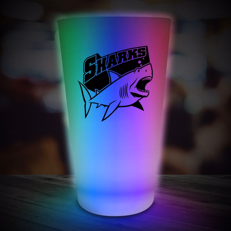 Multi Color LED Light Up Glow Neon Look 16 oz Pint Glass