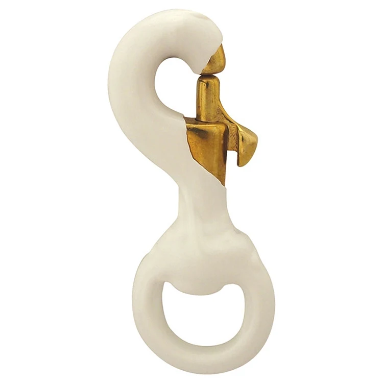 3" Rubber Coated Solid Brass Swivel Snap Hook 1
