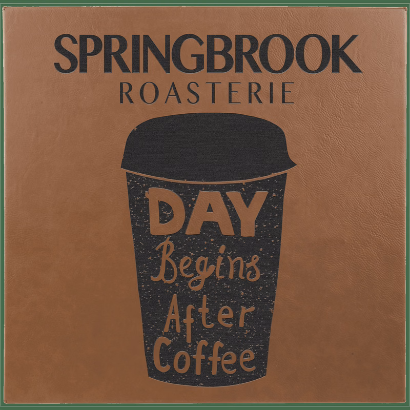 14" x 14" Dark Brown Leatherette Wall Decor with Sawtooth Hanger