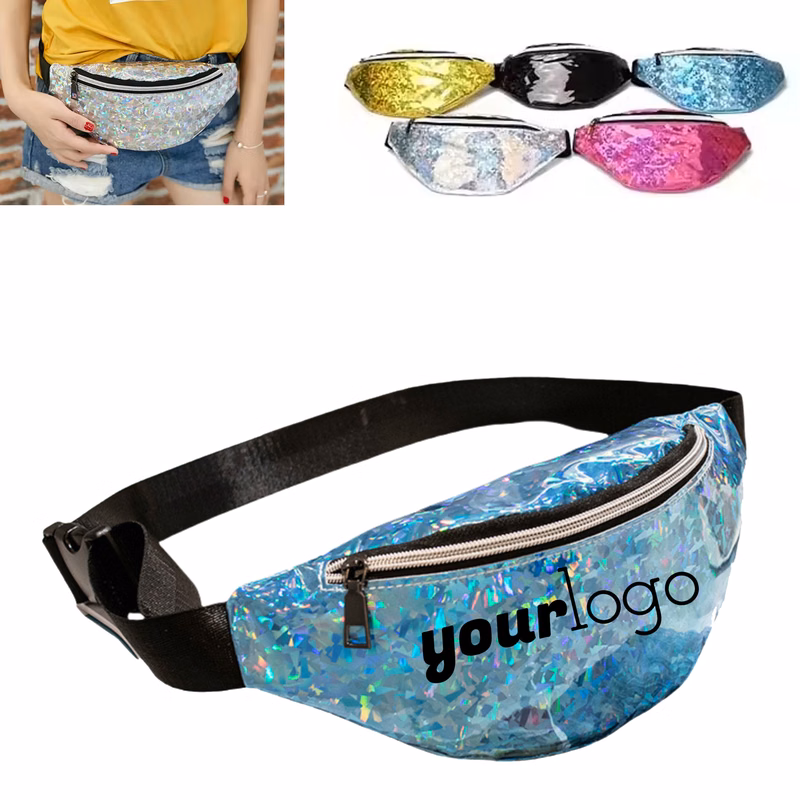 Trendy Holographic Waist Pack with Adjustable Strap