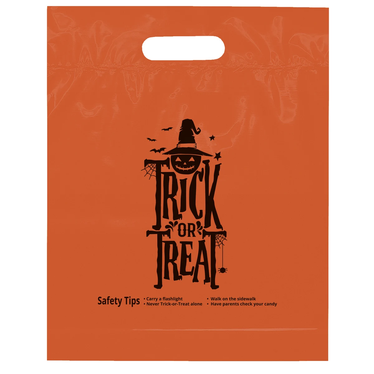 Orange Die Cut Handle - Trick or Treat - Flexo Ink Print 1