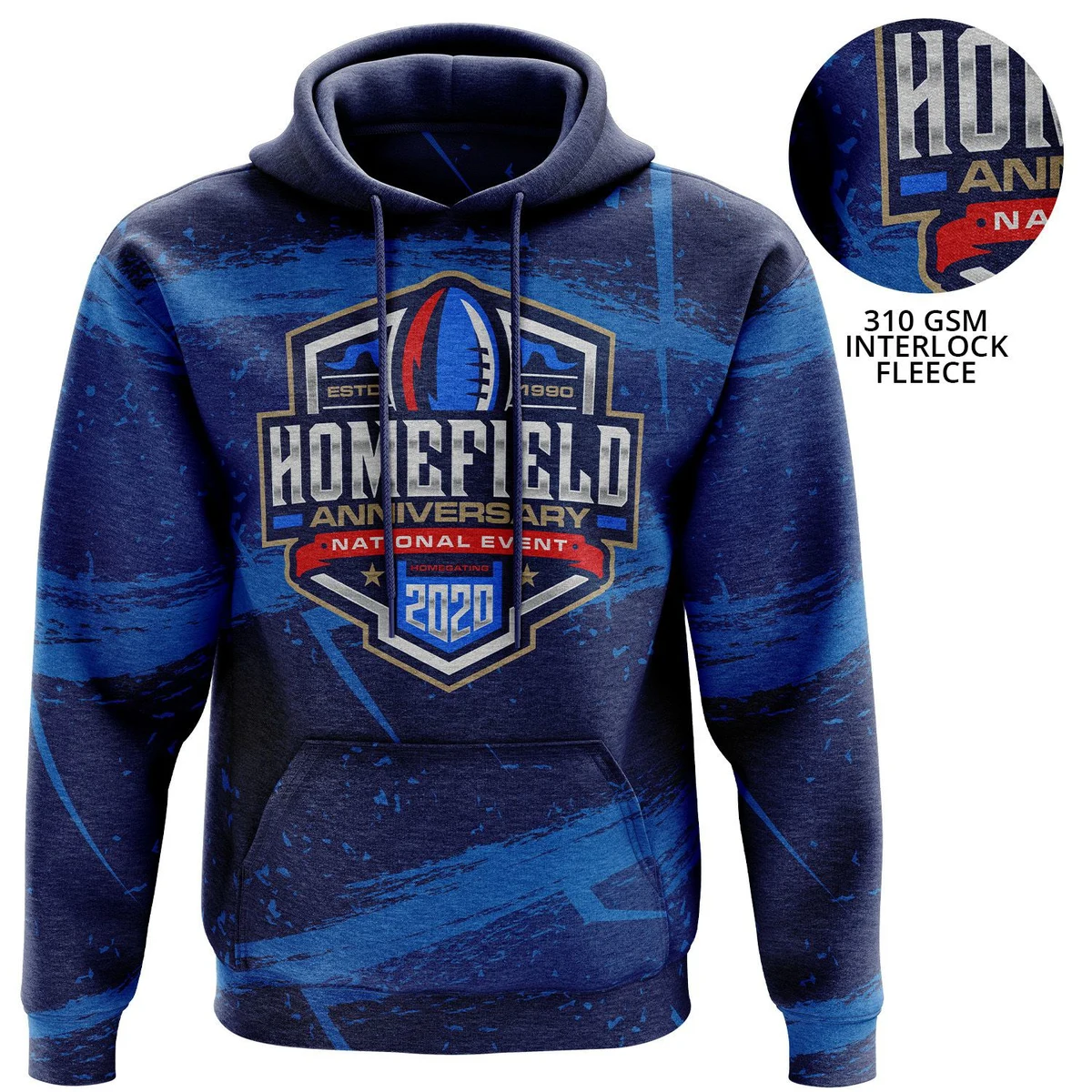 Youth 310 GSM Interlock Fleece Sublimation Pullover Hoodies w/ Kangaroo Pocket 1
