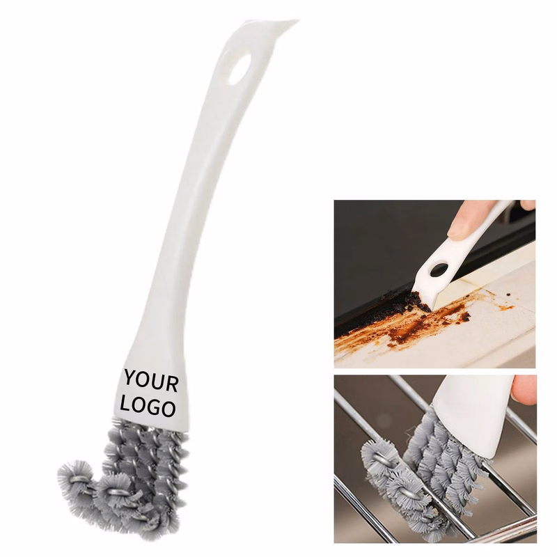 Spiral Bristle BBQ Grill Brush with Scraper Hook