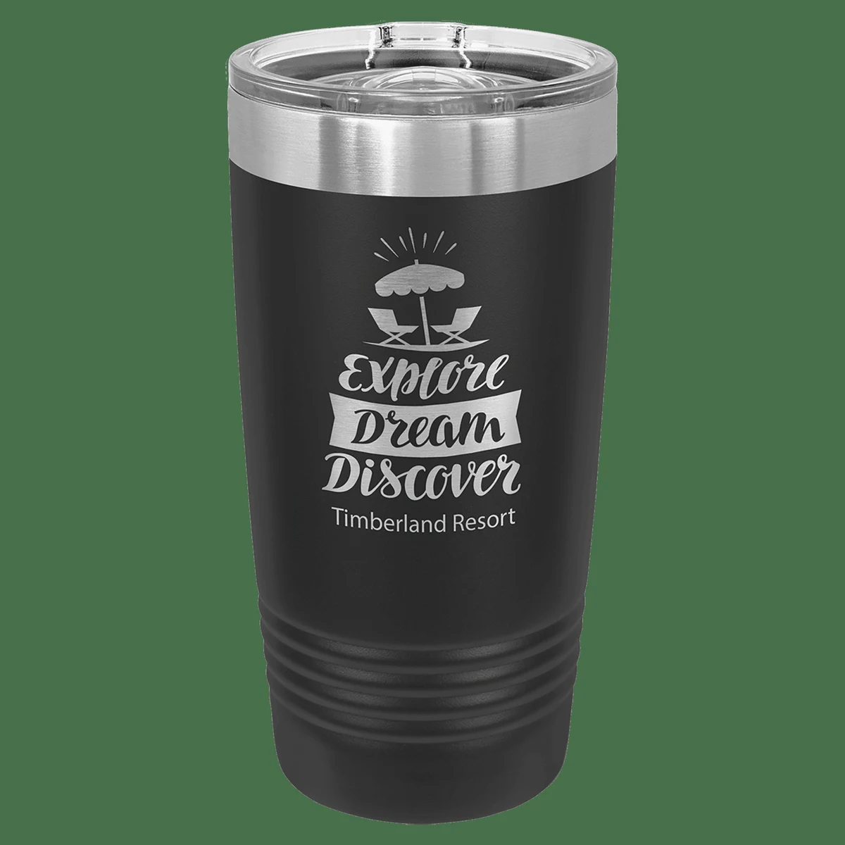 20 oz. Black Laser Engraved Polar Camel Ringneck Tumblers w/Slider Lid 1