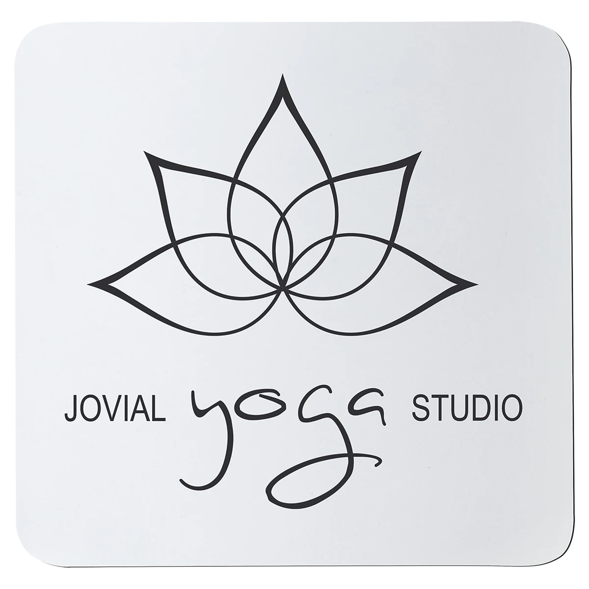 3 3/4" x 3 3/4" Square White/Black Silicone Coaster 1