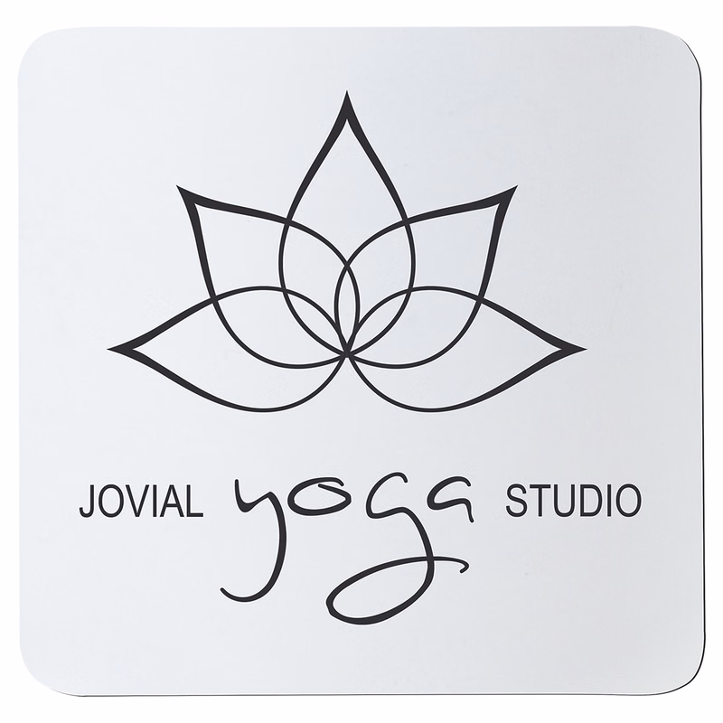 3 3/4" x 3 3/4" Square White/Black Silicone Coaster