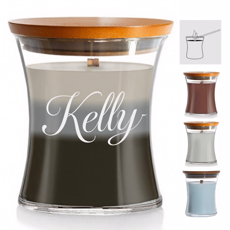 10oz Household Glass Scented Candle w/ Bamboo Lid