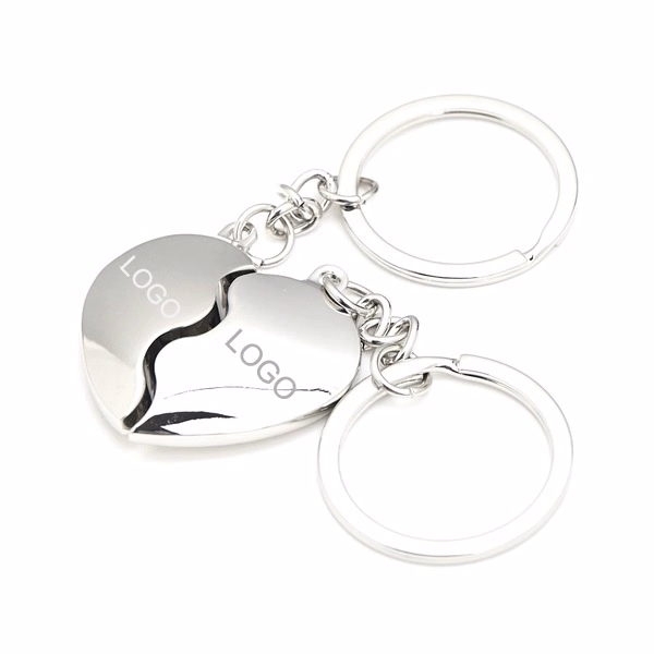 Personalized "Split Heart" Zinc Alloy Keychains