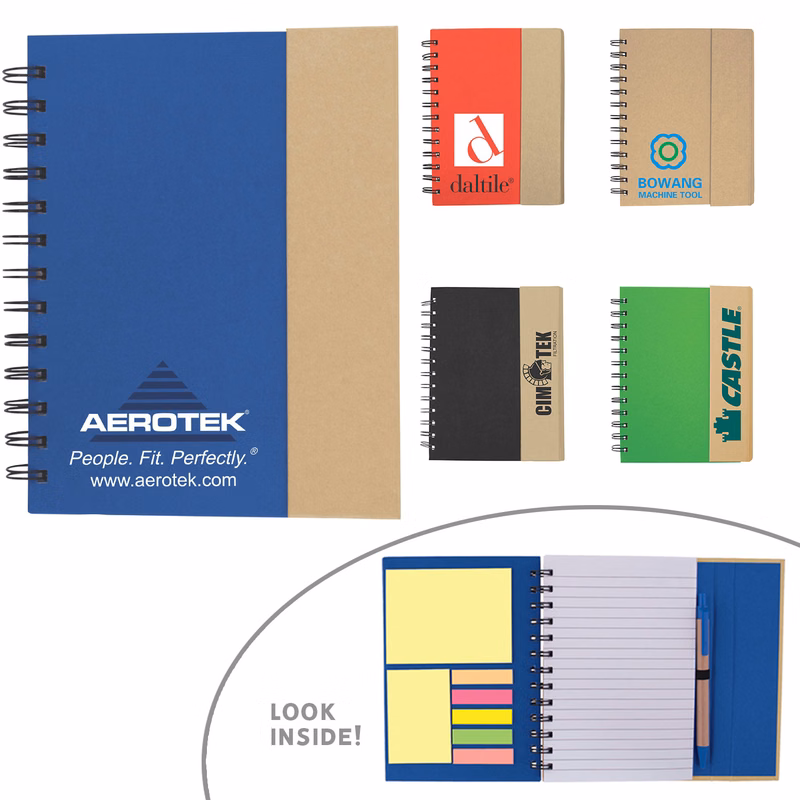 Eco-Recycled Journal w/Sticky Notes & Flags
