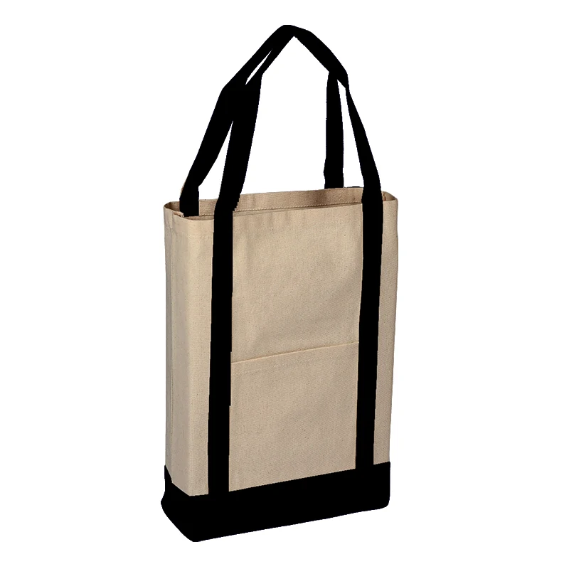 Two Toned Heavy Canvas Deluxe Tote Bag 1