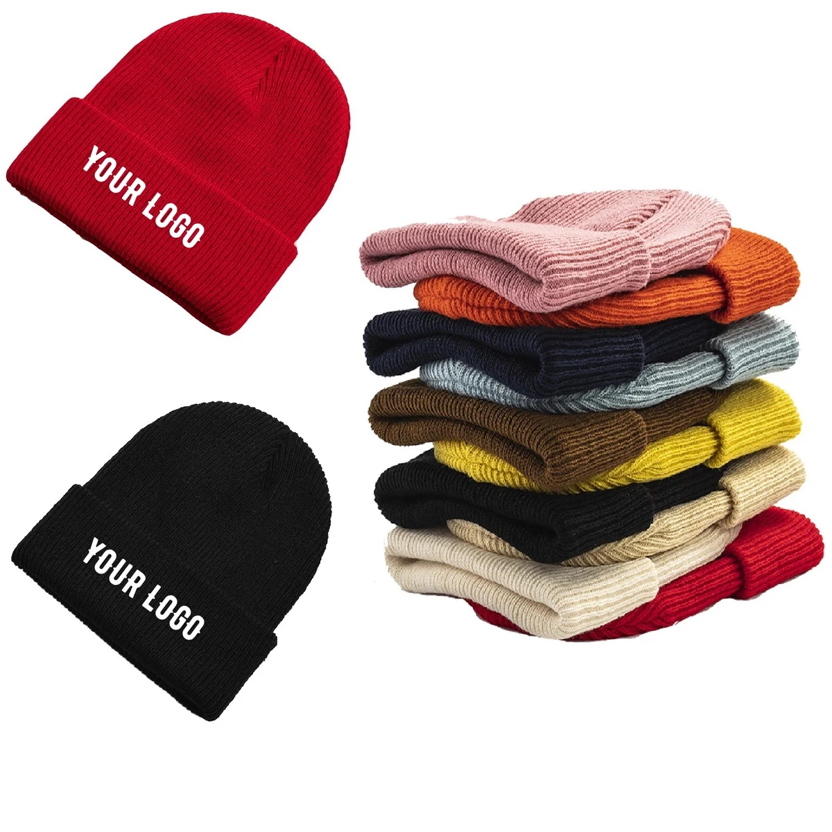 Jacquard Weave Acrylic Knit Out-Door Beanie Cap 1