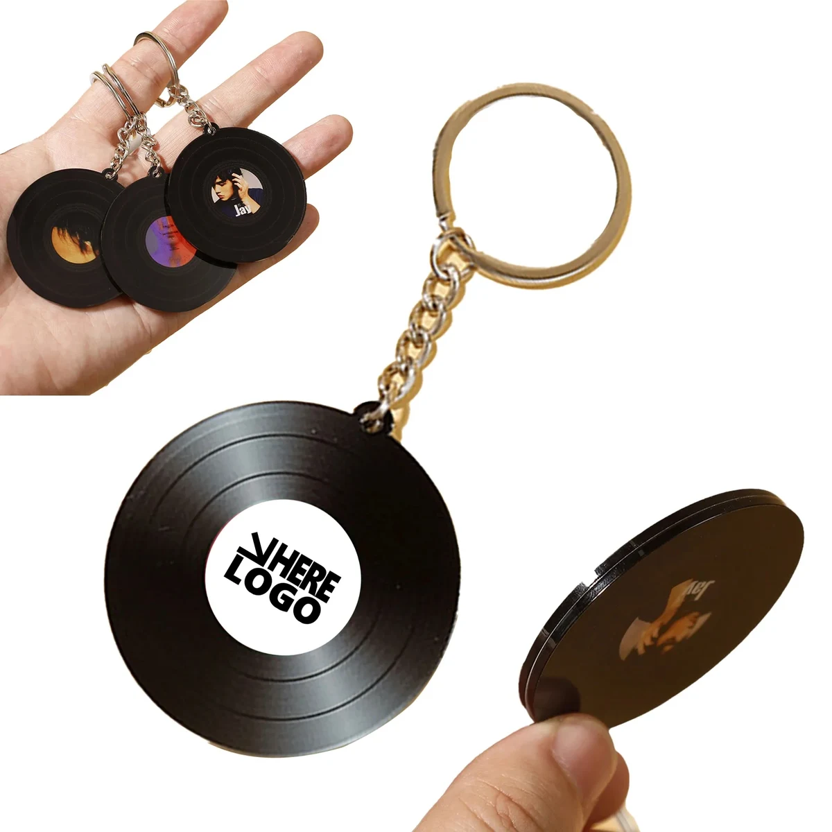 MOQ 20 NFC Record Acrylic Keychain 2" Round 1
