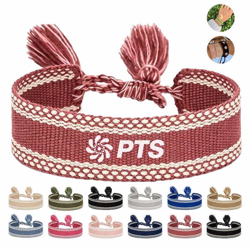 Adjustable Woven Bracelet With Tassels