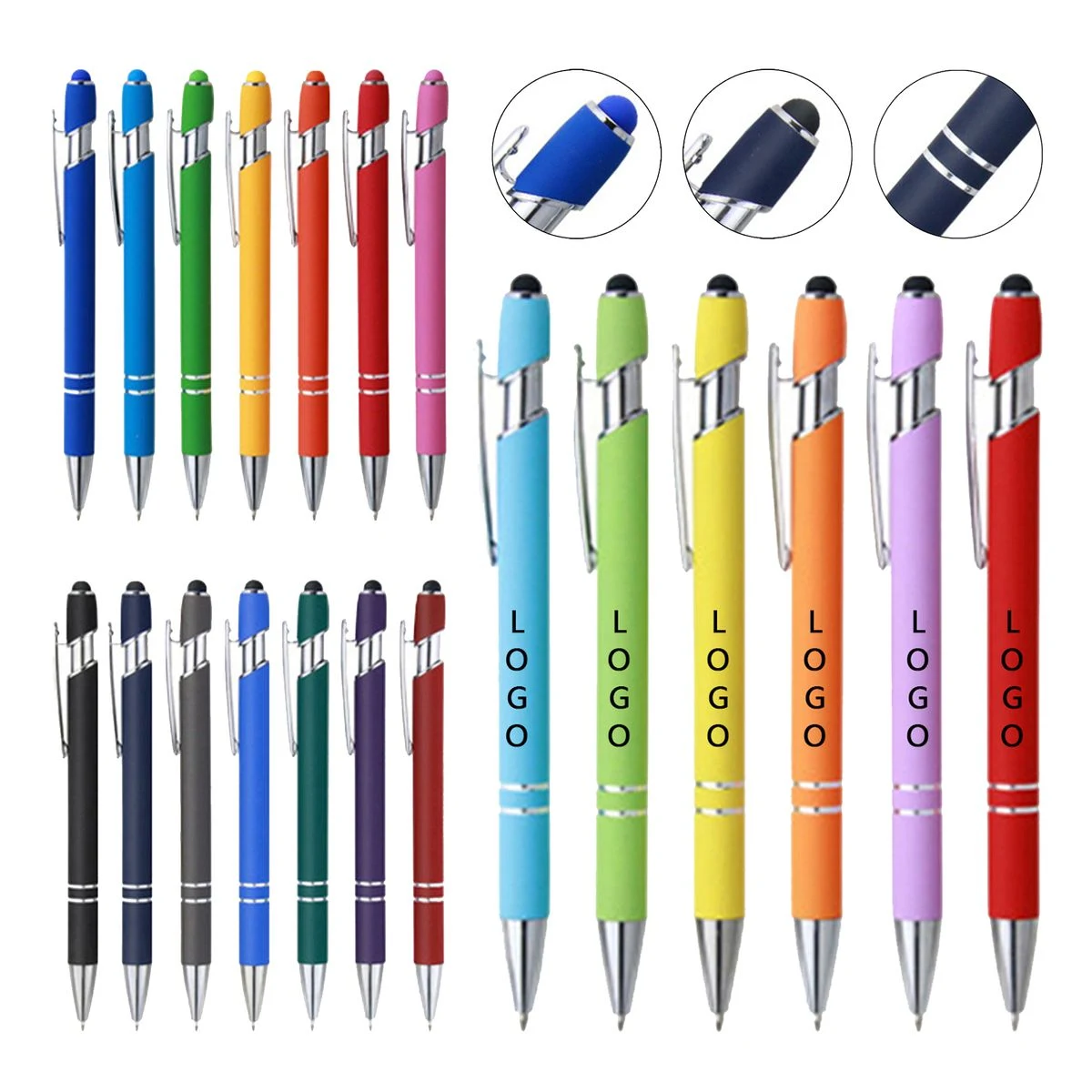 2 In 1 Metal Stylus Ballpoint Touch Pen Office Use 1