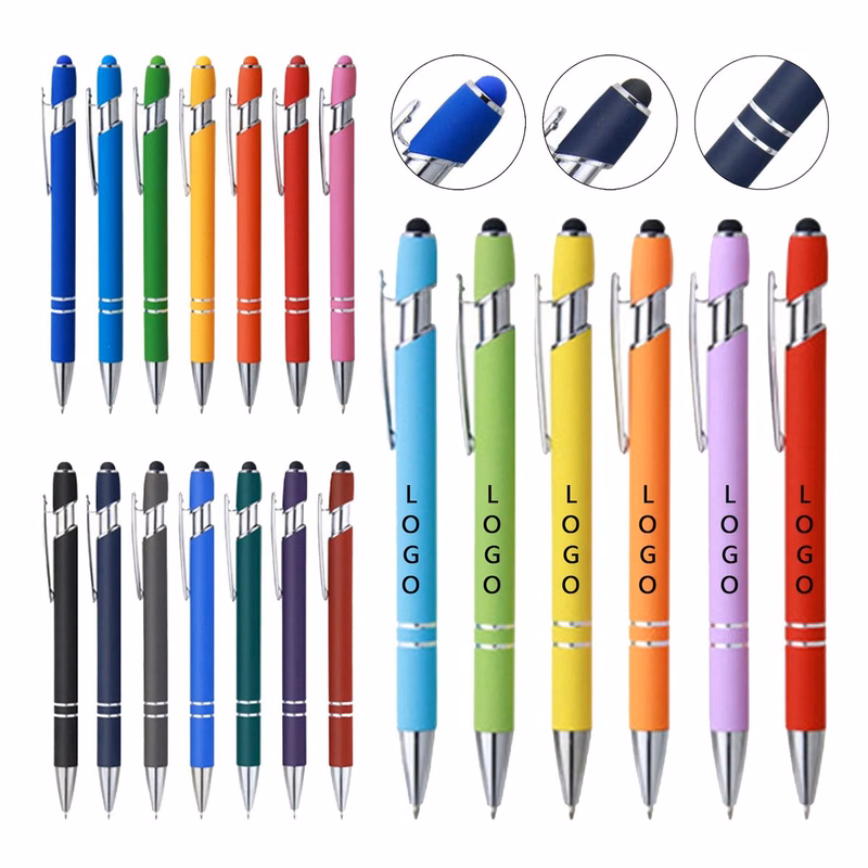 2 In 1 Metal Stylus Ballpoint Touch Pen Office Use