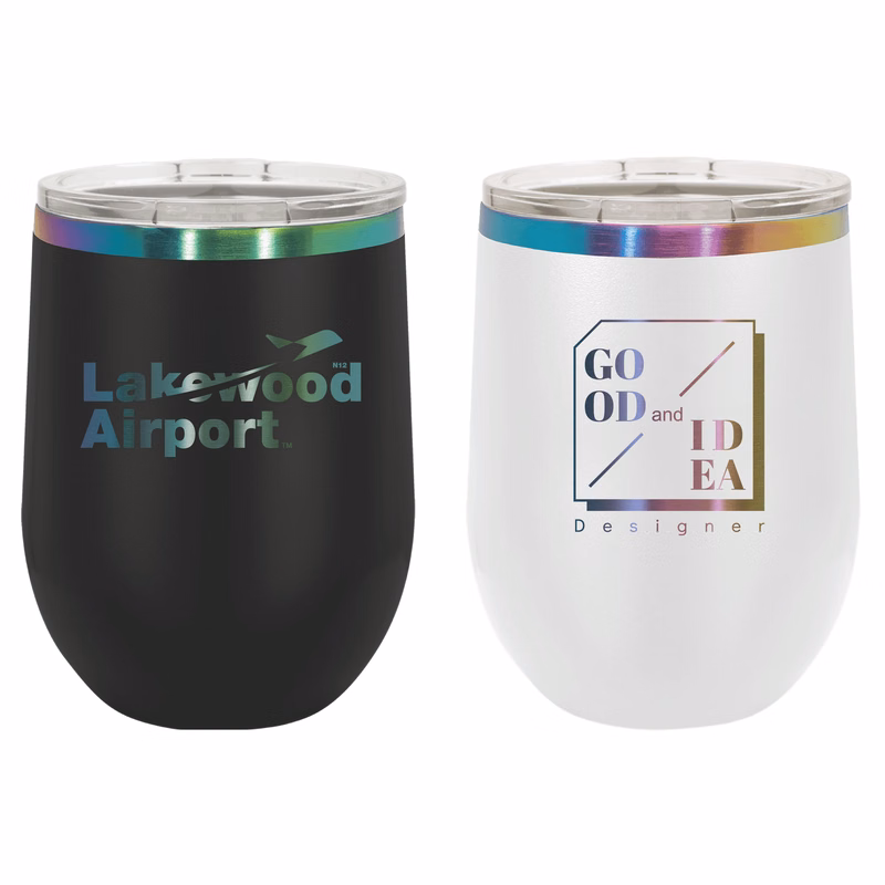 Polar Camel 12 Oz. ION-Plated Prism Stemless Wine Tumbler