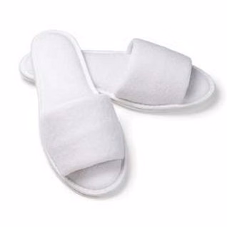 Unisex OSFA Open Toe Terry Slippers w/EVA Sole (Overseas - Embroidered)