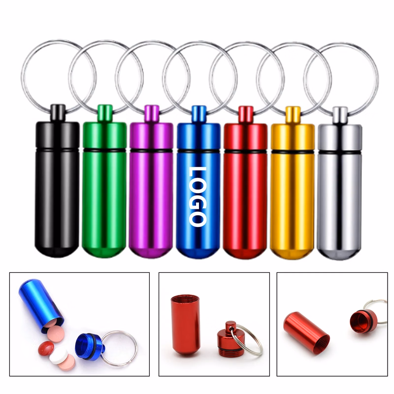 Portable Pill Box with Keychain