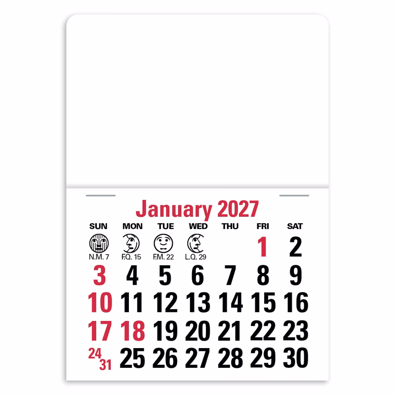 Triumph® Calendars Press-N-Stick Full-Color Header Standard Calendar