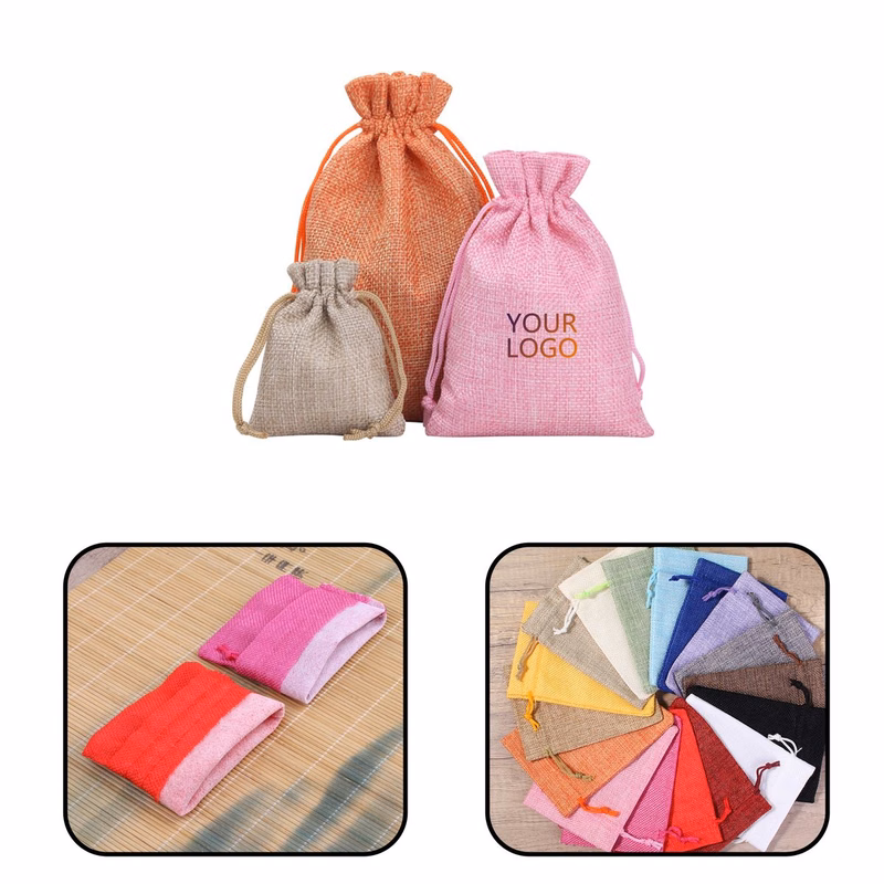 Linen Drawstring Gift Pouches