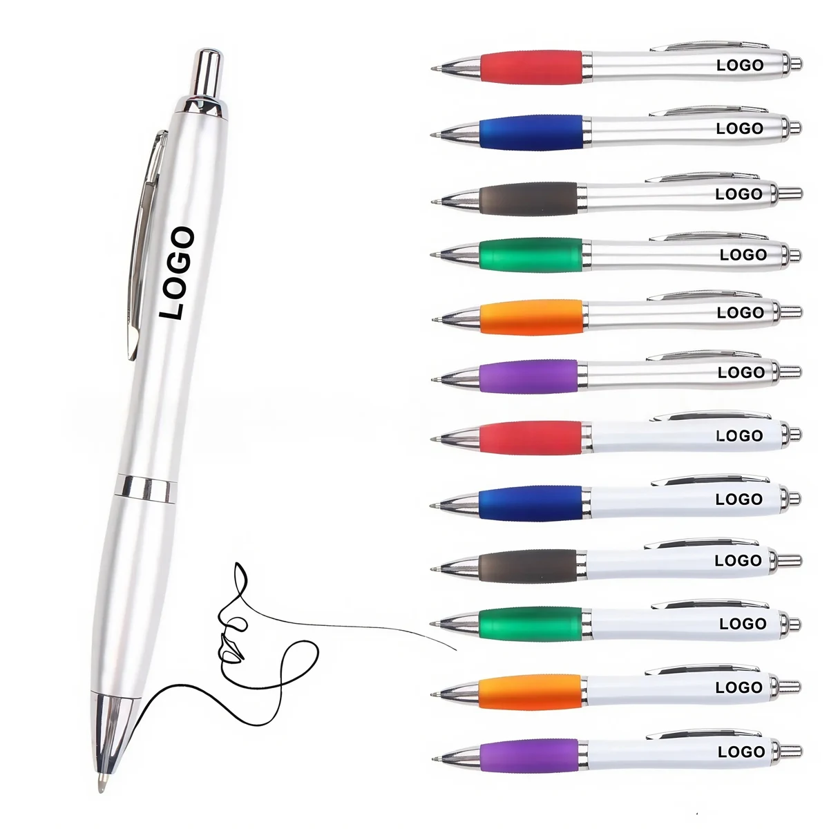 Press-Type Plastic Barrel Ballpoint Pen 1