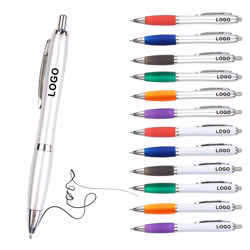 Press-Type Plastic Barrel Ballpoint Pen