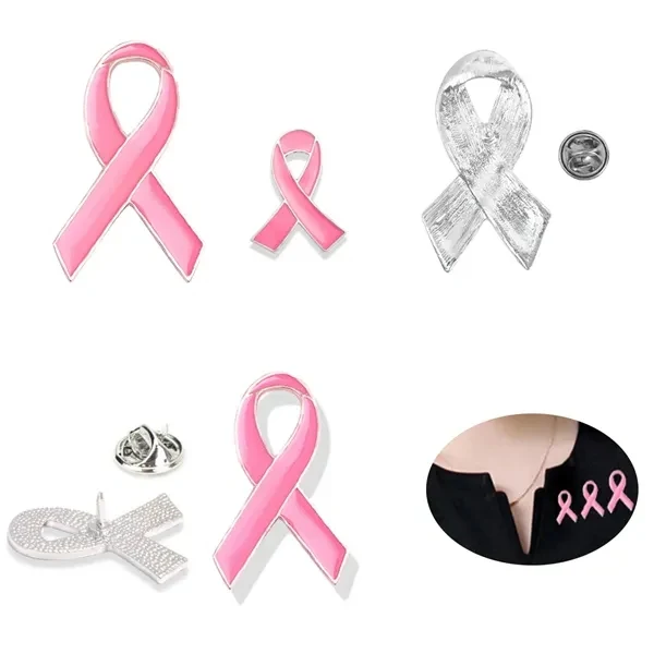 Breast Cancer Awareness Ribbon Lapel Pin 1